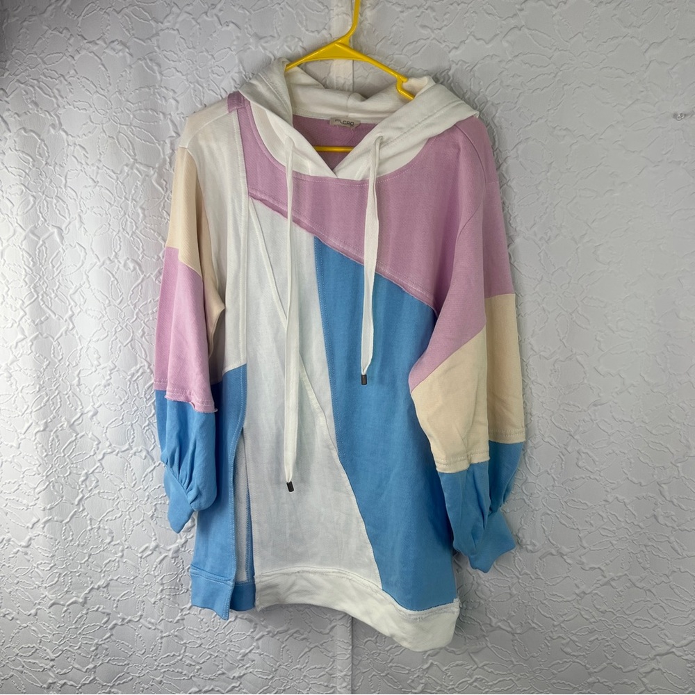 Pilcro Patchwork Multicolor Block Hoodie - Pink, … - image 3